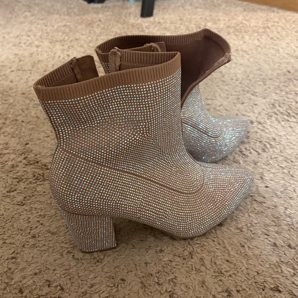 TORRID Stretch Embellished Bootie (12WW) Taupe - Picture 5 of 10